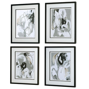 Tangled Threads Abstract Framed Prints, S/4