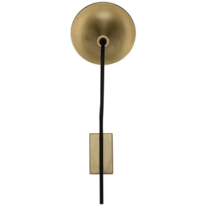 Messala Sconce, Black Steel and Brass Finish