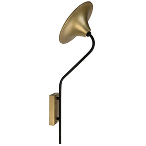 Messala Sconce, Black Steel and Brass Finish