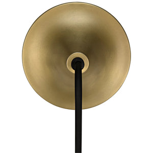Messala Sconce, Black Steel and Brass Finish