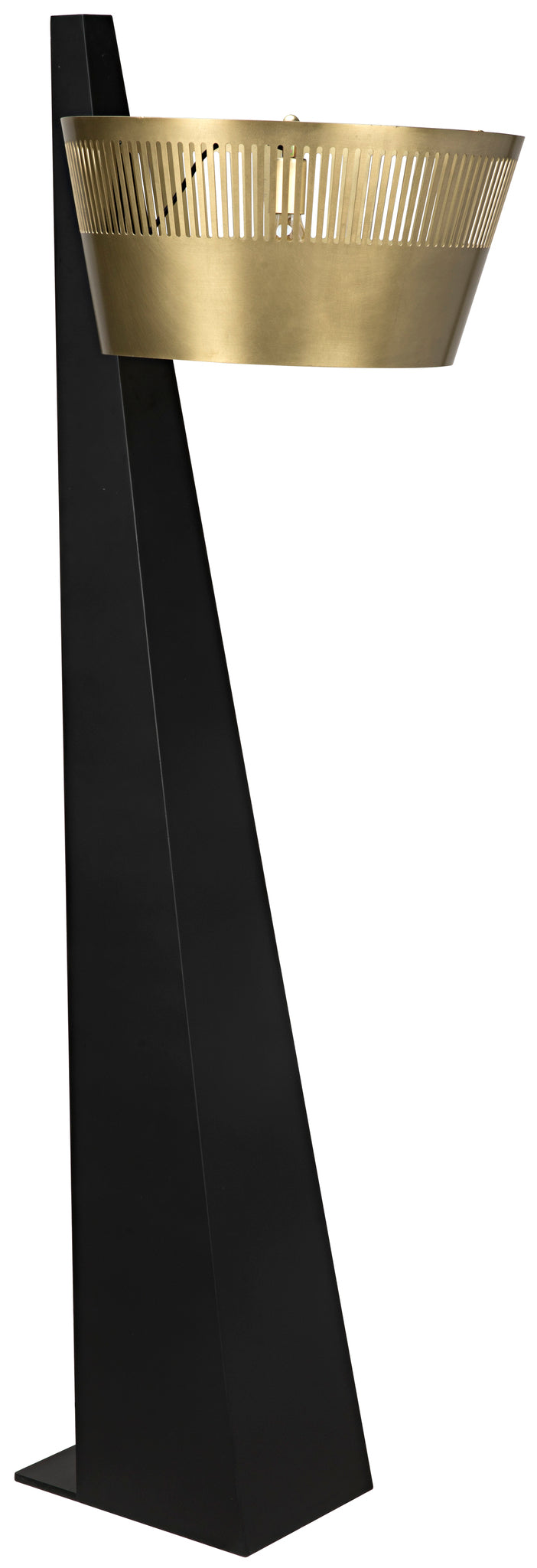 Claudius Floor Lamp, Black and Brass Finished Metal