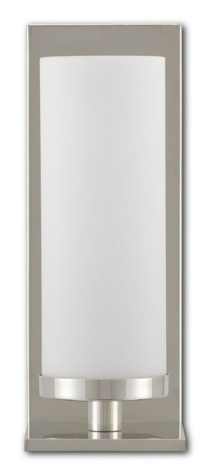 Bournemouth Nickel Wall Sconce - Polished Nickel/Opaque Glass