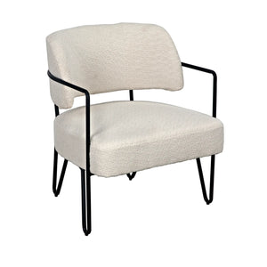 Zeus Chair, Metal and Boucle Fabric