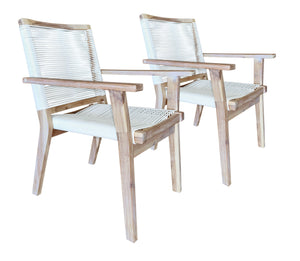 North Port Dining Chair (Set of 2) White Wash & White