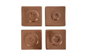 Cuadritos Wall Tiles, Set of 4, Polished Copper