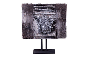 Ganesha Head Lava Plaque, Square