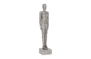 Puzzle Woman Sculpture, Black/Silver, Aluminum
