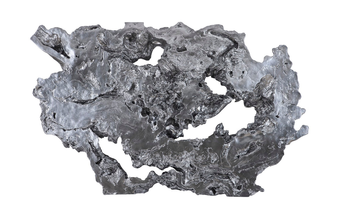 Burled Root Wall Art, Large , Liquid Silver