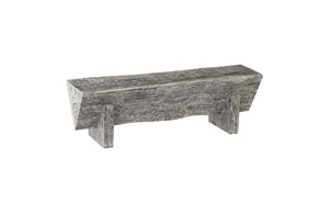 Chamcha Wood Triangle Bench, Gray Stone