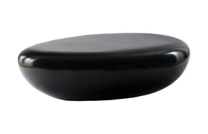 River Stone Coffee Table, Large, Gel Coat Black