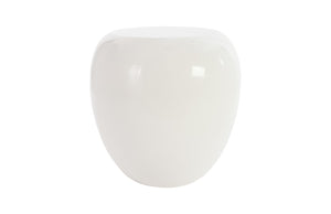 River Stone Side Table, Gel Coat White