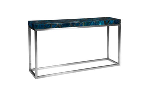 Agate Console Table, Stainless Steel Base