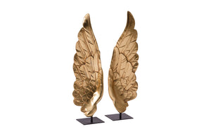 Gold Leaf Wing Table Top Accent, Set Of 2