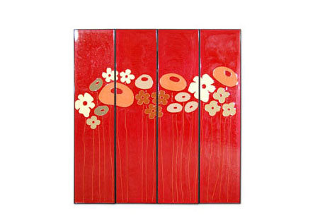 Flower Wall Panels, Set of 4