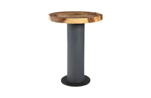 Concrete Bar Table, Chamcha Wood Top