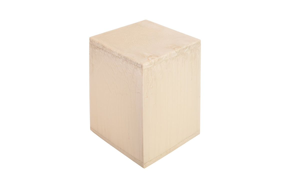 Mother of Pearl Stool, White