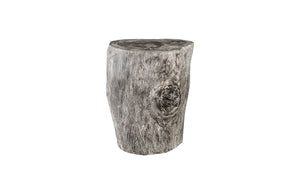 Chamcha Wood Stool, Gray Stone Finish, Black