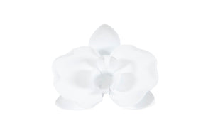 Orchid Flower Wall Decor, White, Metal