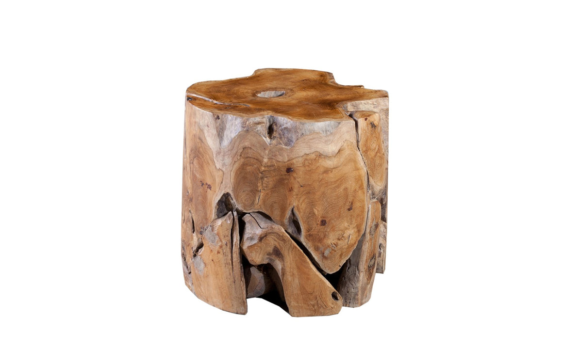 Teak Slice Stool, Round