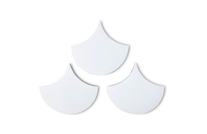 Scales Wall Tiles, Glossy White, Set of 3