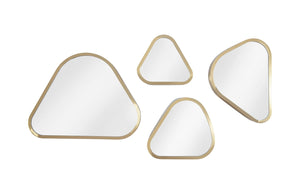 Pebble Mirrors, Set of 4, Brushed Brass