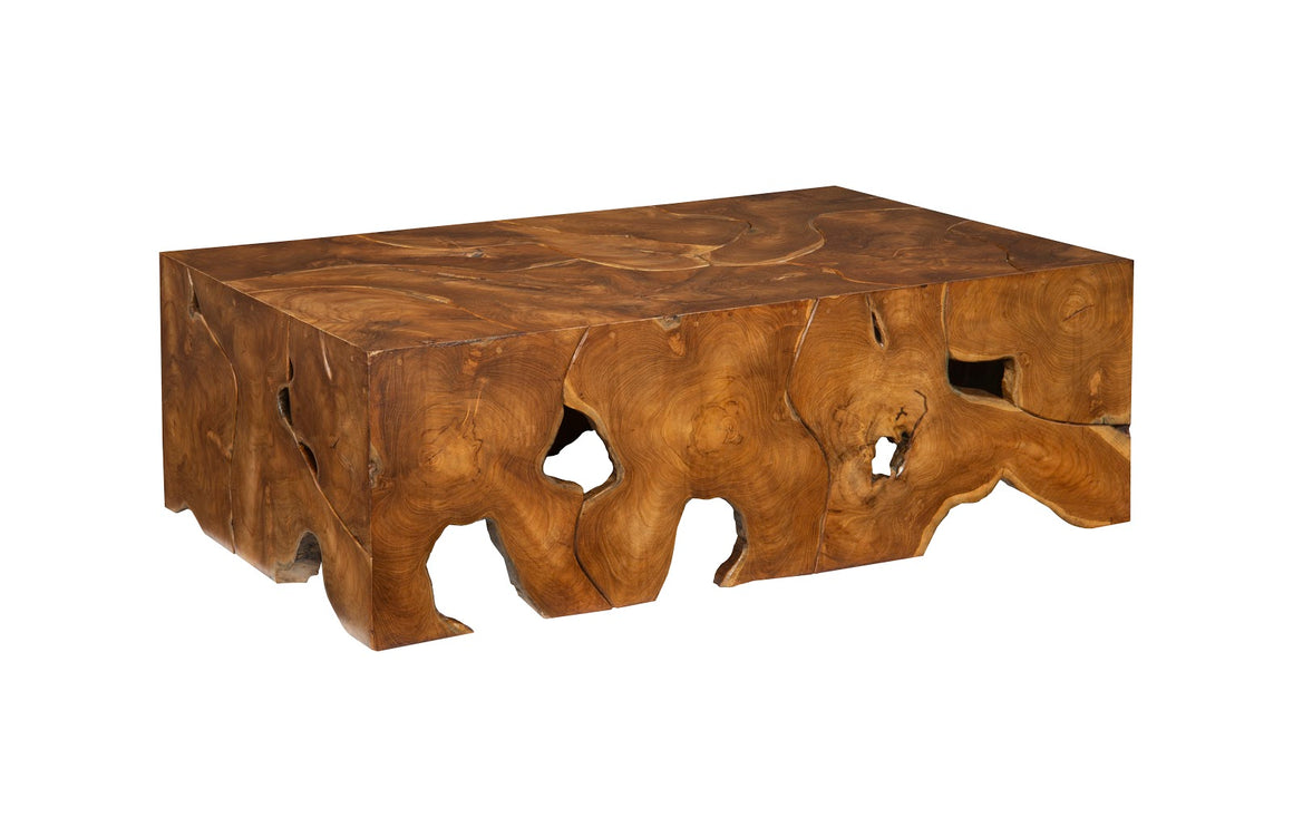 Teak Slice Coffee Table, Rectangle