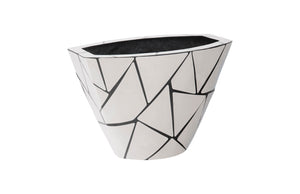 Triangle Crazy Cut Planter, Small, Stainless Steel