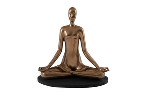 Yoga Figure, Meditating, Polished Bronze, No Lines