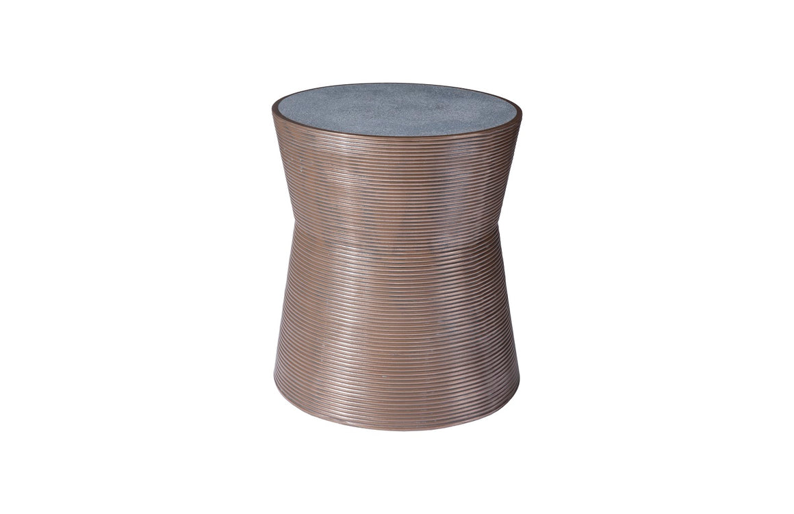 Kono Side Table, Resin, Bronze Finish, Concrete Composite Top