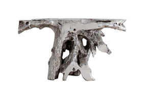 Brivo Freeform Console Table, Silver Leaf