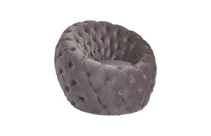Egg Chair, Gray Velvet Fabric