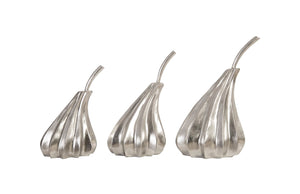 Hand Dipped Pears Set of 3, Silver Leaf
