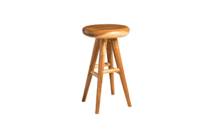 Smoothed Bar Stool, Chamcha Wood, Natural, Round