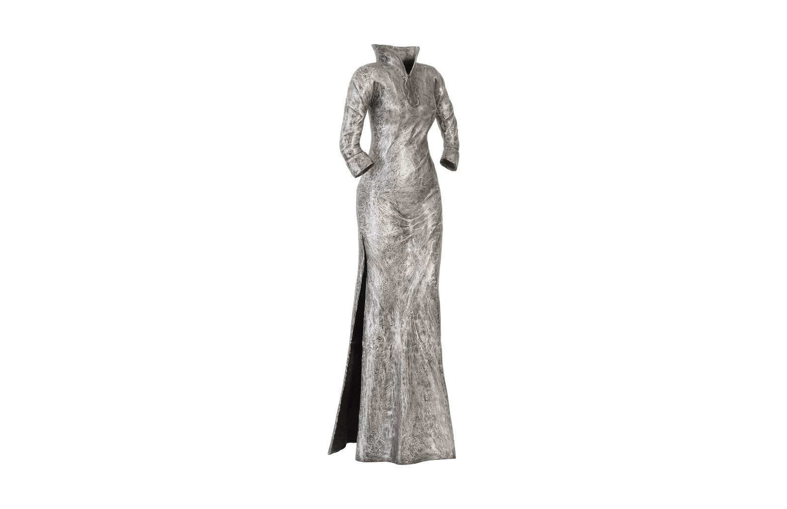 Dress Sculpture, Long Sleeves, Black/Silver, Aluminum - Scenario Home