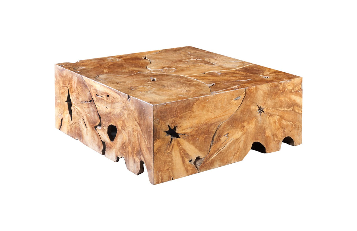 Teak Slice Coffee Table, Square