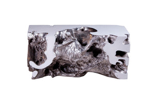 Freeform Bench, White, Silver Leaf, SM