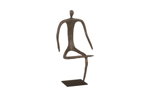 Abstract Figure on Metal Base, Bronze Finish, Leg Folded