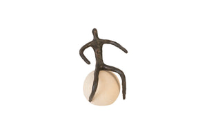 Abstract Figure on Bleached Wood Base, Bronze Finish
