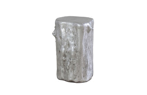 Log Stool, Silver Leaf, SM