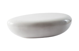 River Stone Coffee Table, Large, Gel Coat White