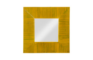 Bamboo Square Mirror, Yellow