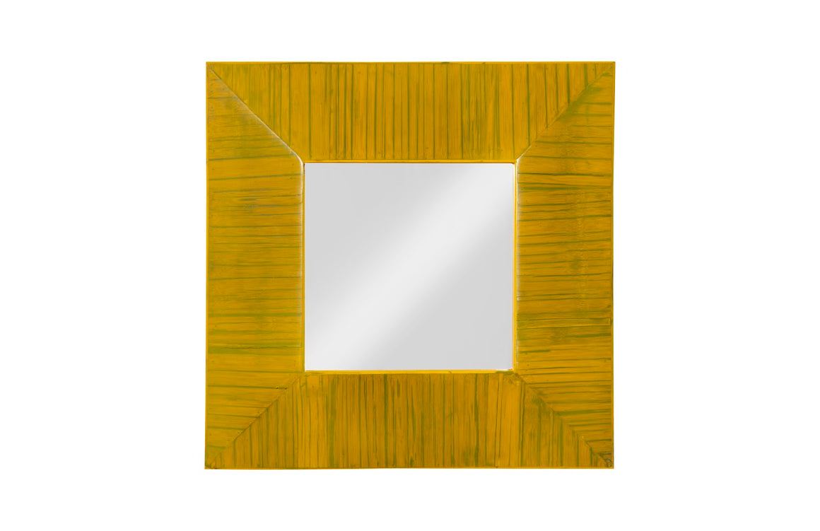 Bamboo Square Mirror, Yellow