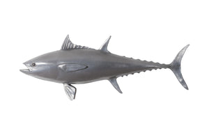 Bluefin Tuna Fish Wall Sculpture, Resin, Polished Aluminum Finish