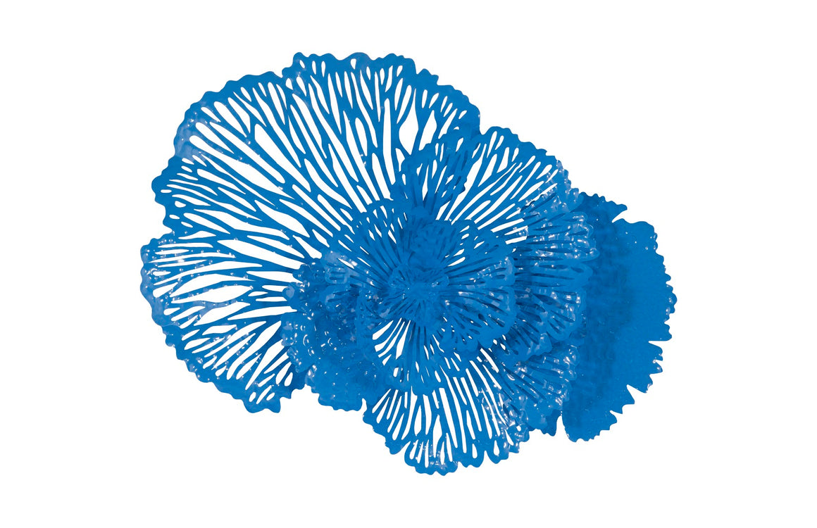 Flower Wall Art, Medium, Blue, Metal