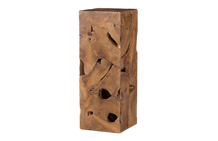 Teak Slice Pedestal, Square, MD