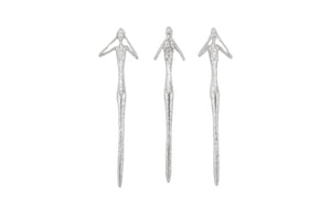 See,Hear,Speak no Evil Set of 3 Silver Leaf, Silver Leaf, Set Of 3