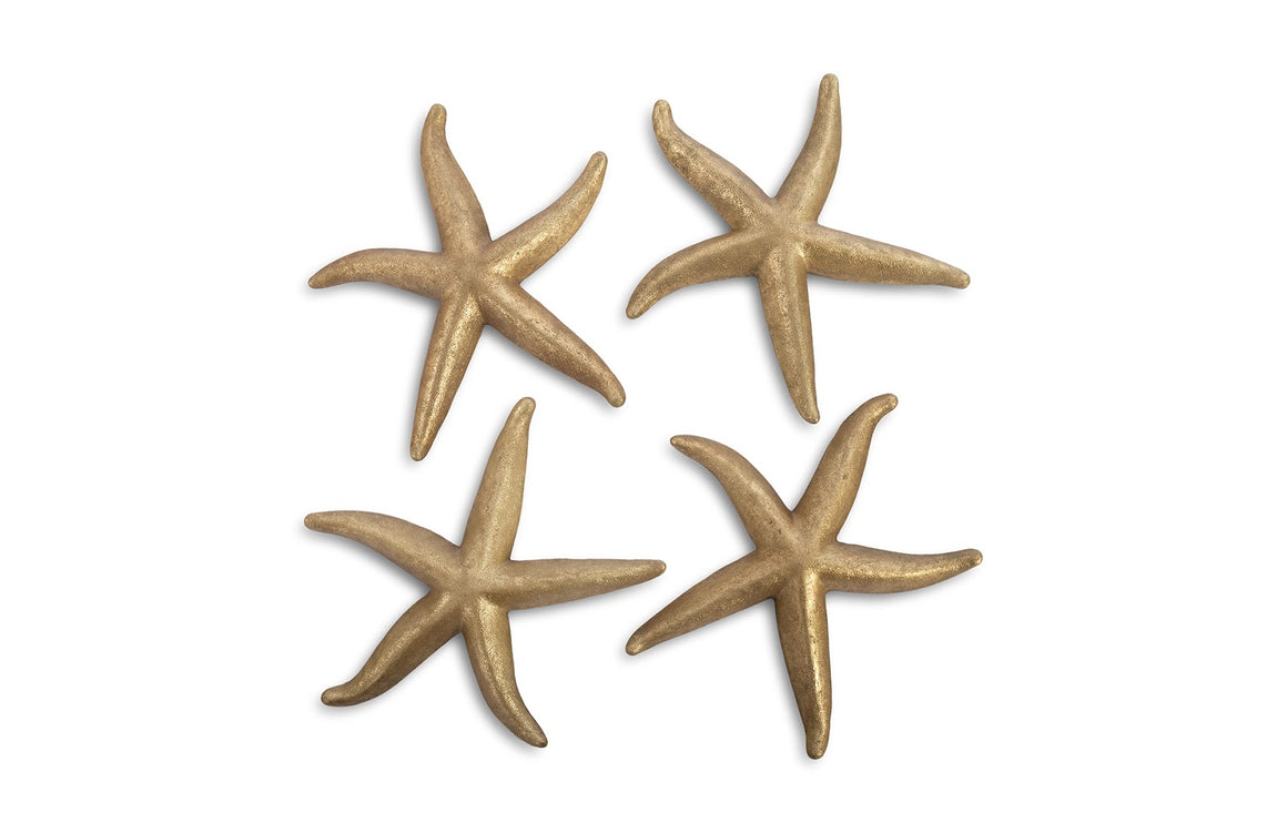 Starfish, Gold Leaf, Set of 4, LG