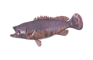Estuary Cod Fish Wall Sculpture, Resin, Copper Patina Finish