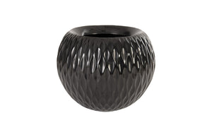 Ripple Planter, Gel Coat Black