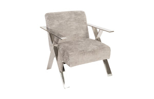 Allure Club Chair, Diva Gray , Stainless Steel Frame